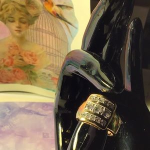 Stunning gold and Cz unique ring